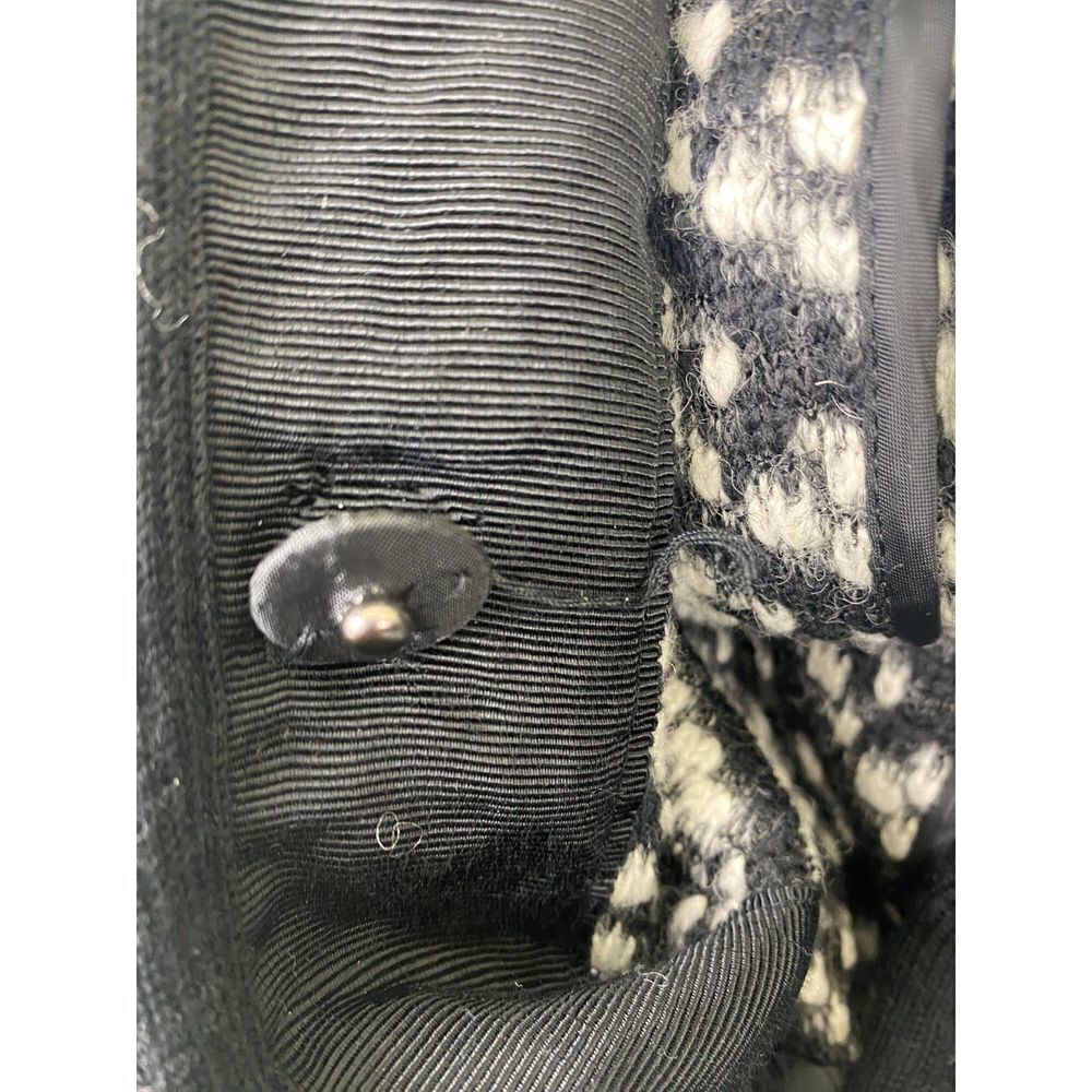 Talbots Wool Blend Pea Coat Women XL Black White Snap Button - Picture 5 of 5